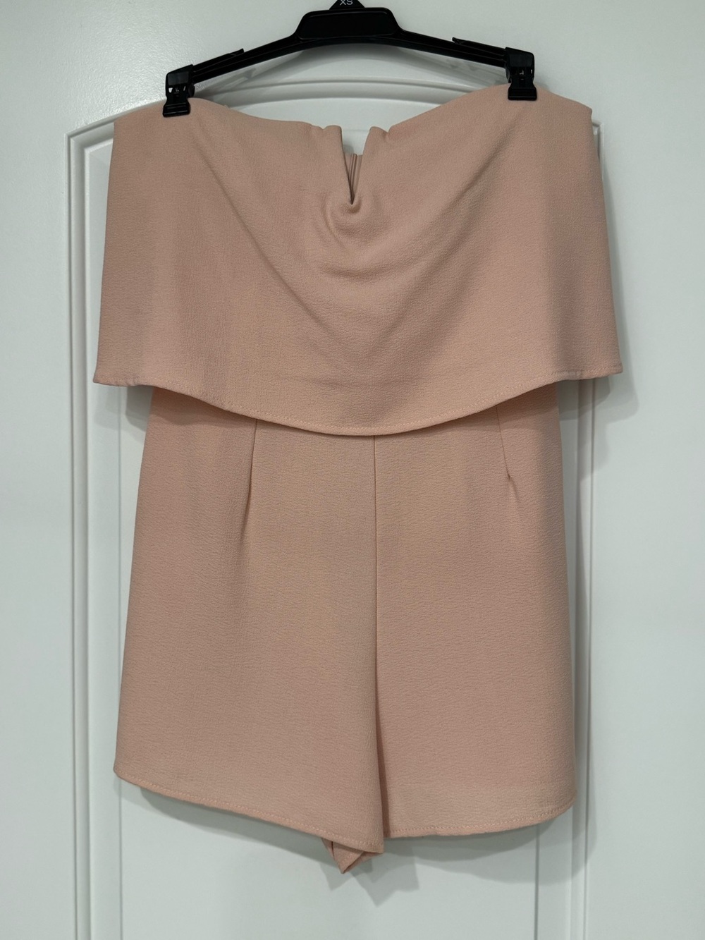 Mystic Strapless Fold-Over Peach Shorts Romper